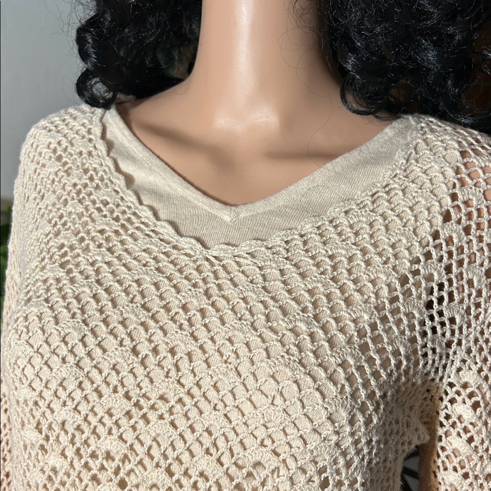 CROFT & BARROW CROCHET TOP WITH UNDER TOP XL